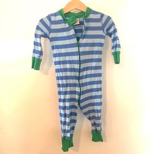 Hanna Andersson Striped Pajama Romper Sz 9-18 Mos.
